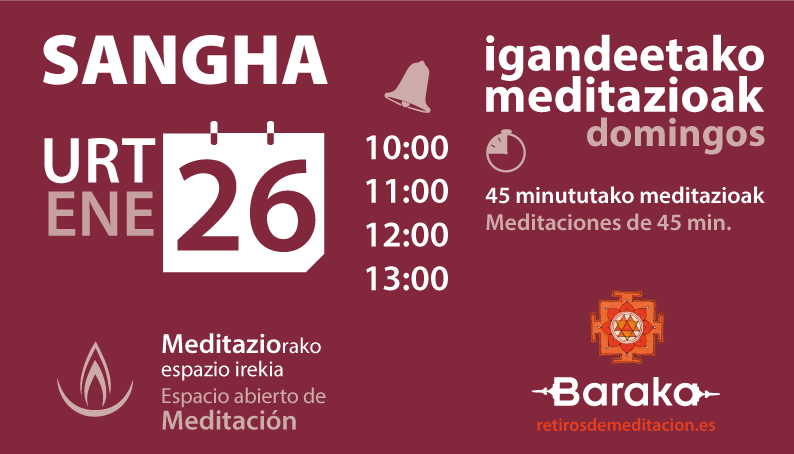 Sangha enero, espacio abierto de Meditación