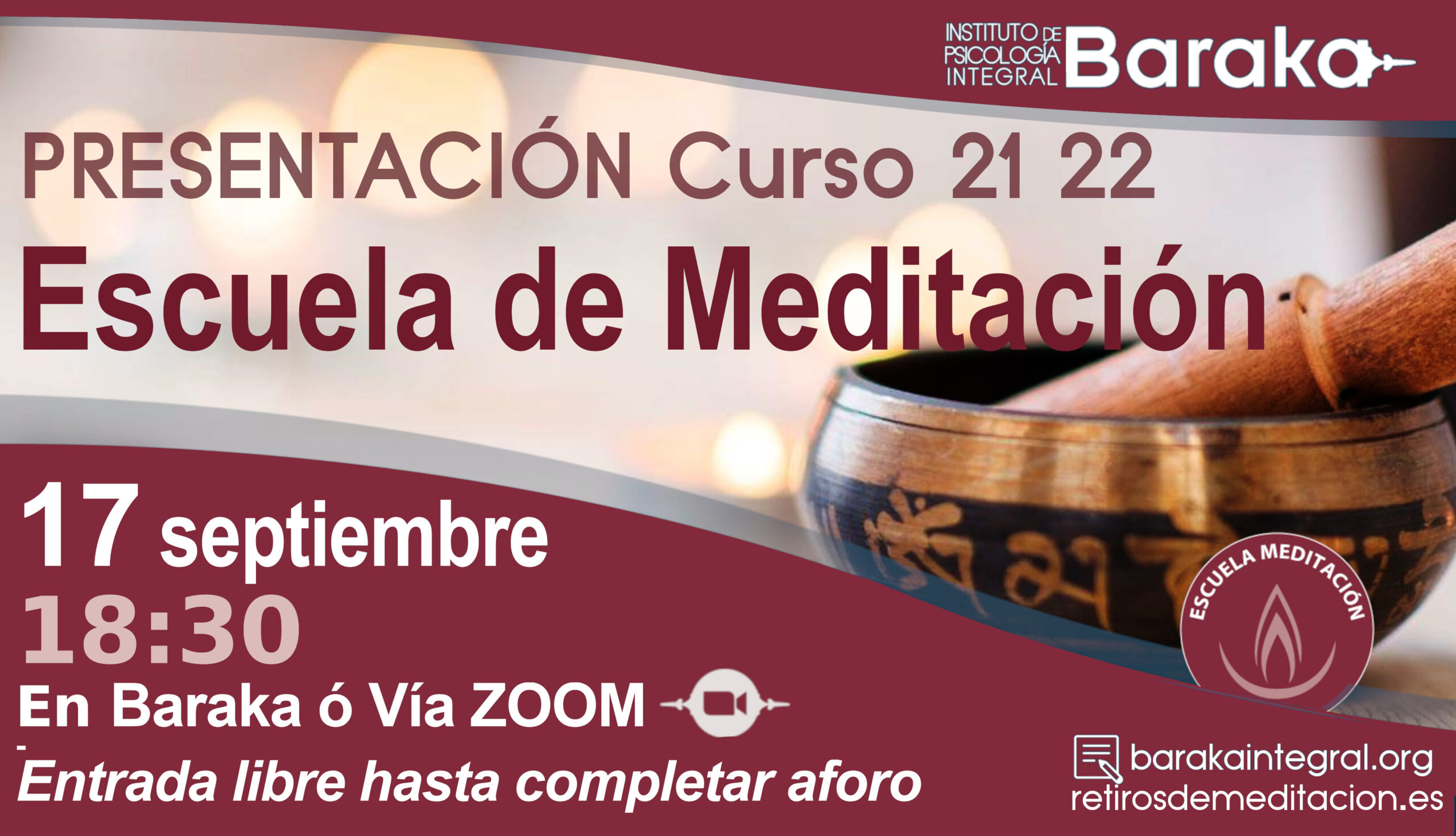 Presentación escuela de meditación curso 21 22