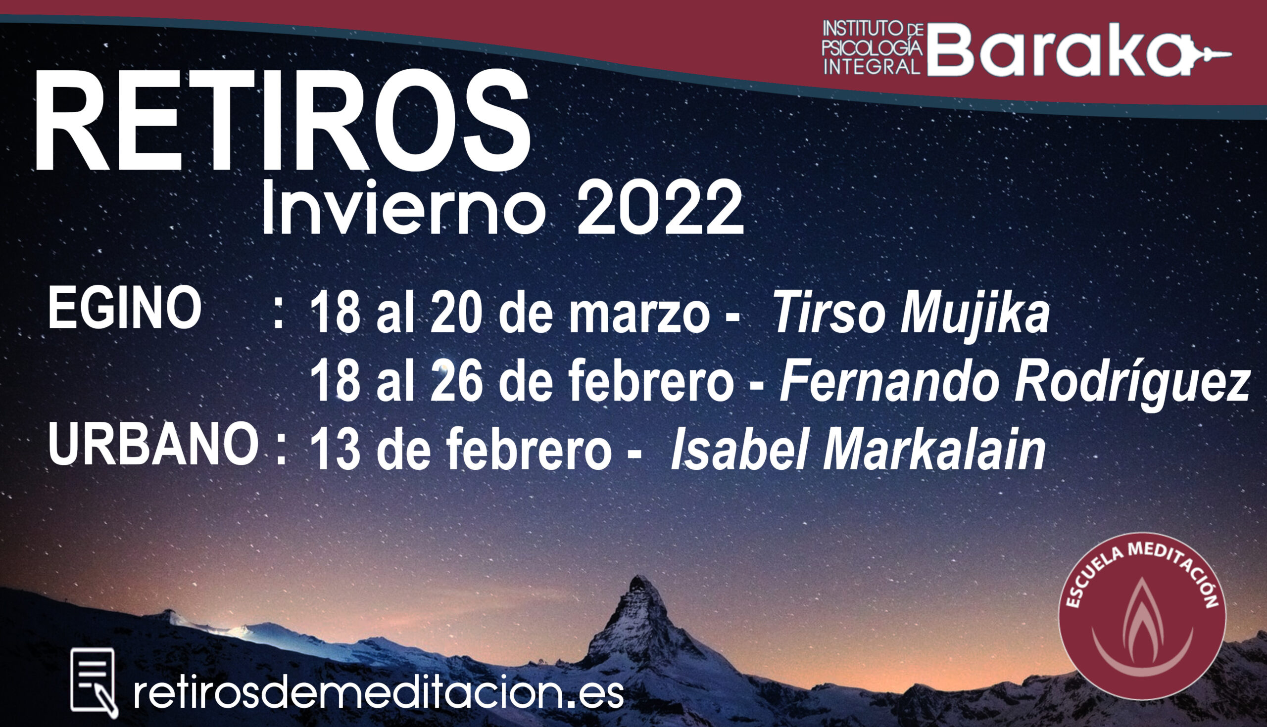 retiros baraka invierno 2022